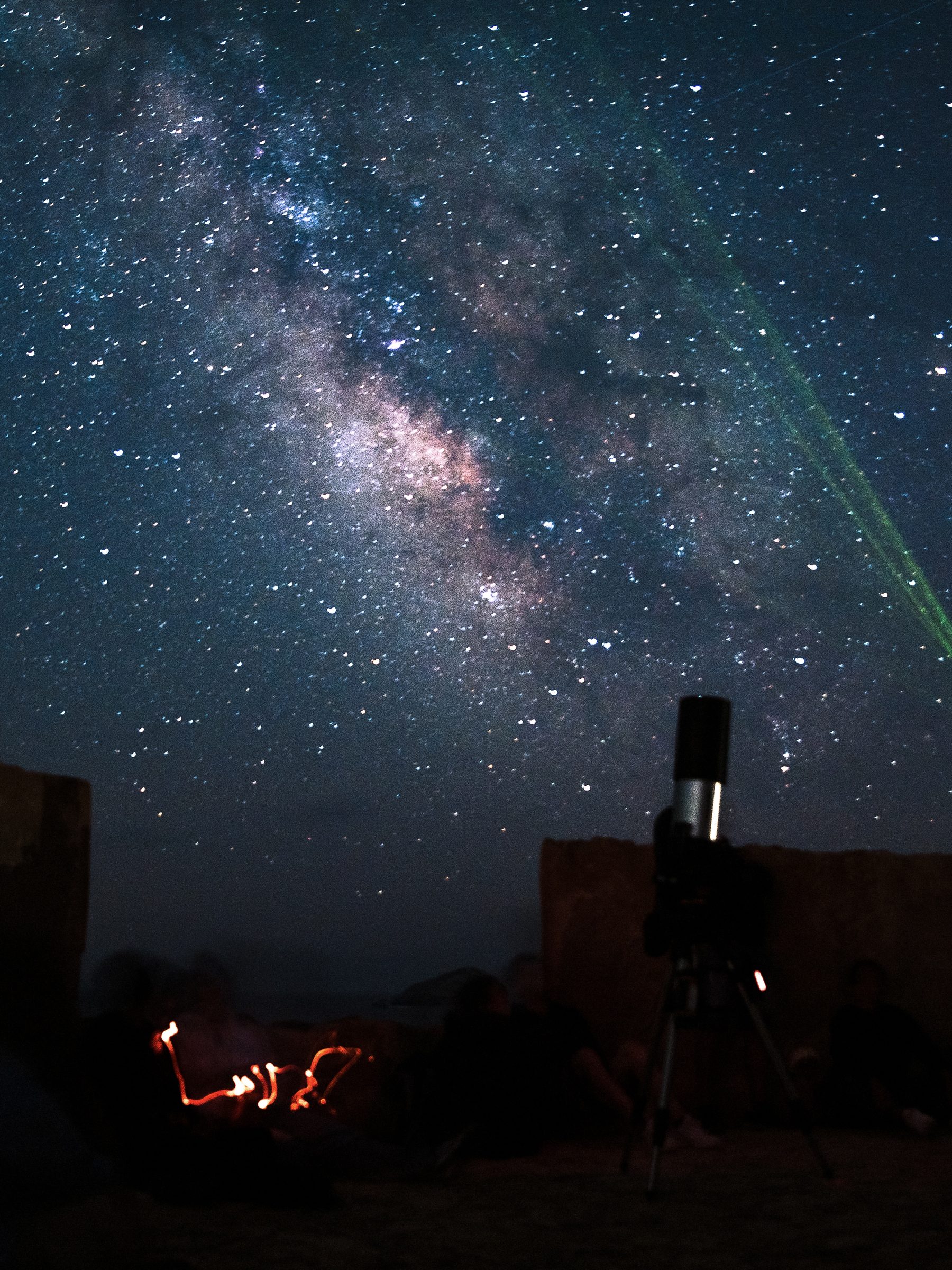 A telescope pointed at the Milky Way during Secret Sky